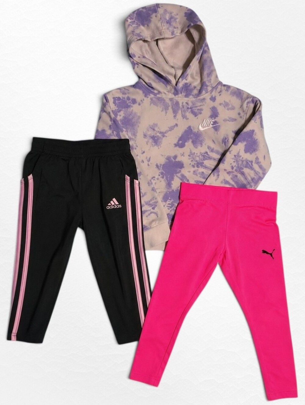Nike Adidas Puma Toddler Girls Athletic 3 Piece Mix & Match Lot 2T-4T